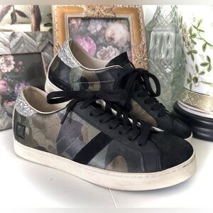 D.A.T.E. Anthropologie Hill Low Fantasy Camo Sneakers with Glitter Detail